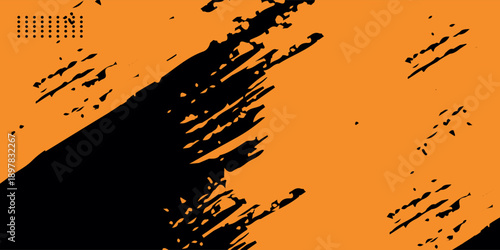 orange black brush Car sticker wrap pattern banner abstract sporty lines black orange color combination grunge brush modern pattern.