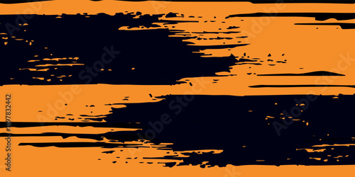 orange black brush Car sticker wrap pattern banner. background.