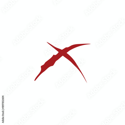Red animal claw scratches icon, predator attack marks, slash effect vector illustration isolated on white background