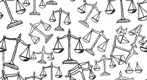 Legal Symbolism in Black and White Illustration Art