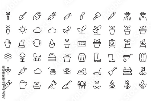 Minimal Farming and Garden Icons for Eco and Nature Projects