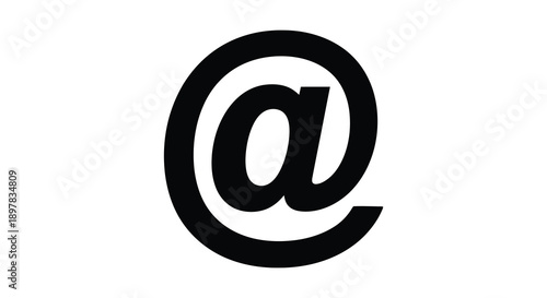 A stark black and white image showcases the symbol commonly used in email addresses and social media high quality