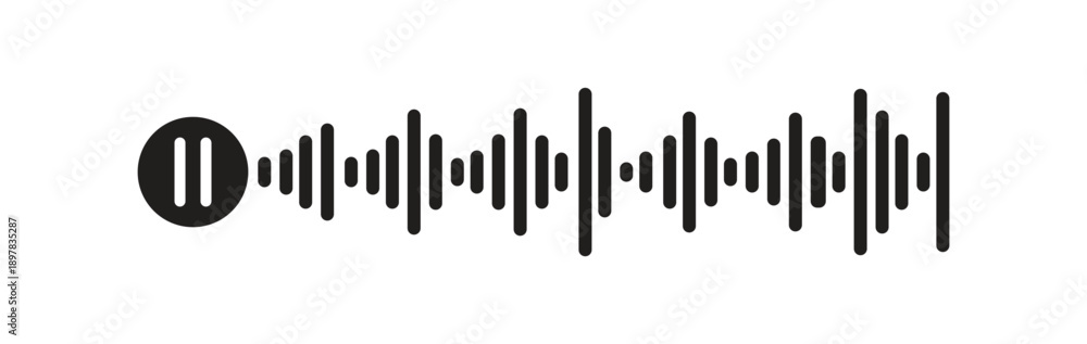 Fototapeta premium Waveform audio pattern for podcast. Voice message waves for music player
