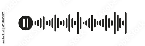 Waveform audio pattern for podcast. Voice message waves for music player