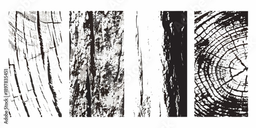 Abstract wood textures a collection of brushstroke and tree ring patterns