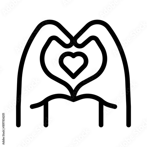 hand gesture line icon