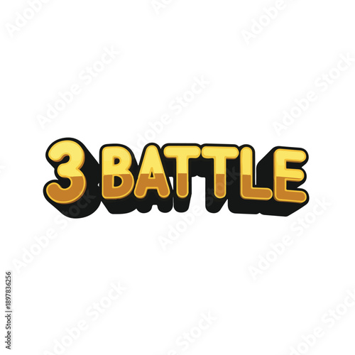 Vibrant 3D Battle Text Illustration on White Background