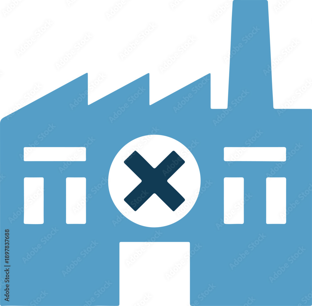 Fototapeta premium A blue building with a dark blue x