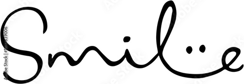 Minimalist Smile Word Script with Happy Face Detail Typography