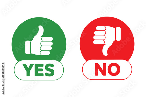 Yes no thumbs up thumbs down icon vector illustration,eps10