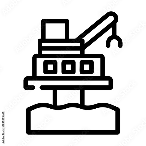 oil platform Line Icon