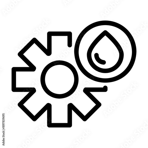 oil process Line Icon