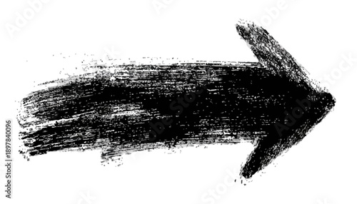 Schwarzer, grober Pfeil mit transparentem Hintergrund, der nach rechts zeigt.