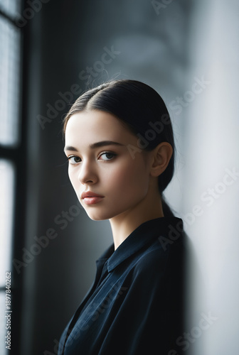 Generated art and fashion portrait of a woman.