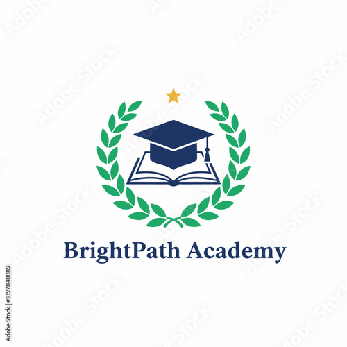Confident Minimalist Logo Design for Educational Academy Branding Vector Illustration