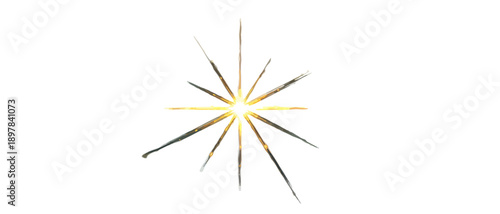 Strahlendes goldenes Licht mit transparentem Hintergrund, das wie ein Stern oder eine Explosion aussieht.