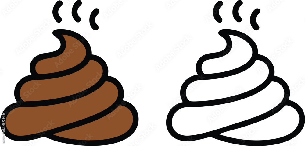 Ταπετσαρία Minimalist Swirl Emoji Vector Illustration, Monochrome and Color Comparison of F