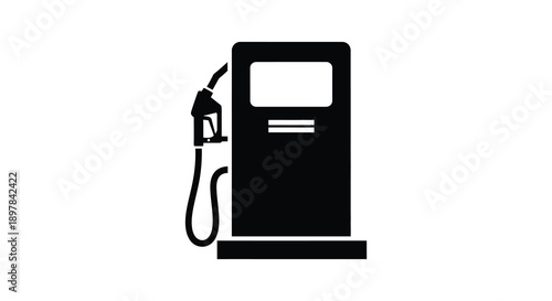 A simple black and white illustration depicts a gas pump commonly found at fueling stations for vehicles