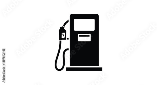 A simple black and white illustration depicts a gas pump commonly found at fueling stations and service areas