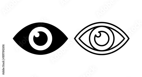 Human Eye Icon Set, Vision and View Vector Symbol for Security and Observation