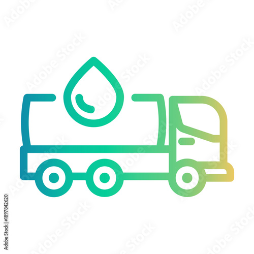 tanker truck Line Gradient Icon