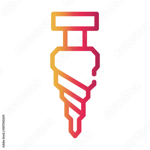 drill bit Line Gradient Icon