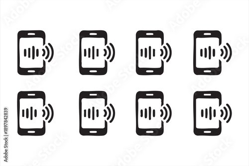 Mobile Audio and Voice Icons for Sound and Communication Apps