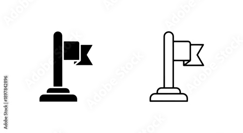 Bookmark flag icon for marking important locations or indicating a specific goal and achievement