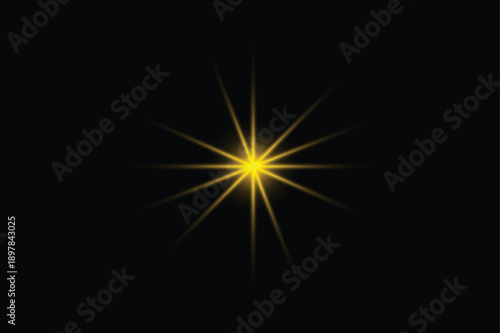 Golden sun on black background