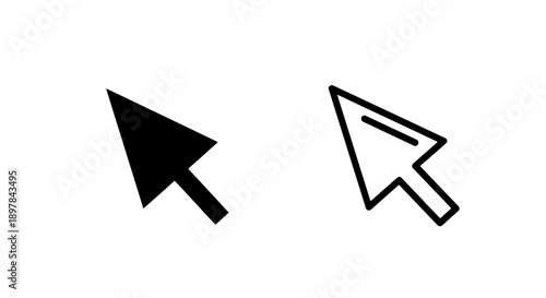 Modern Mouse Pointer Arrow Icons for Interactive Digital User Interfaces