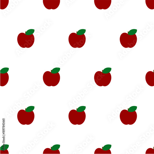 seamless pattern with red apple