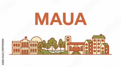 Mauá Brazil city skyline with buildings vector illustration