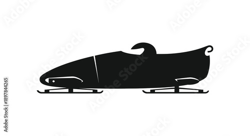 A striking black silhouette depicts a classic ice skate showcasing its curved blade and boot design high quality