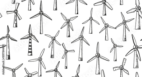 Renewable Energy Illustration in a Clear Sky Environment