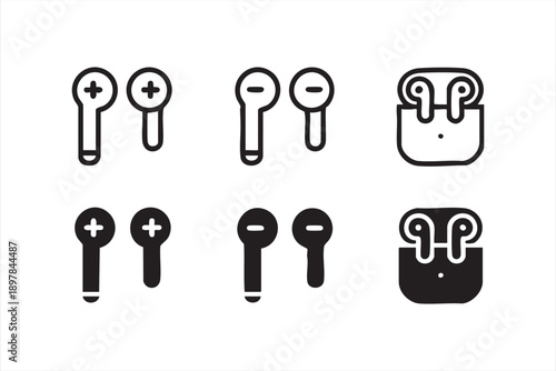 Smartphone Audio Accessories Line Icon Pack