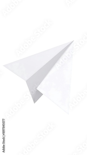 Free Download Simple, white paper airplane soaring, isolated against a plain background - GFXLoad