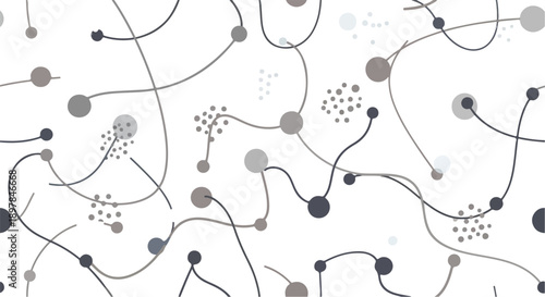 Abstract Network Line Art Pattern Background. Connected Dots and Nodes Technology Vector Illustration.