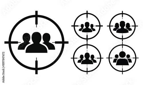 Target audience marketing vector icon set