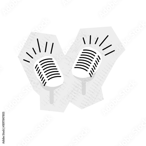 Microphone scrapbook cutout