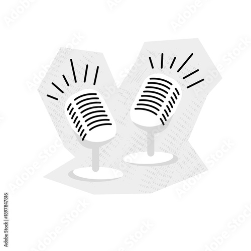 Microphone scrapbook cutout