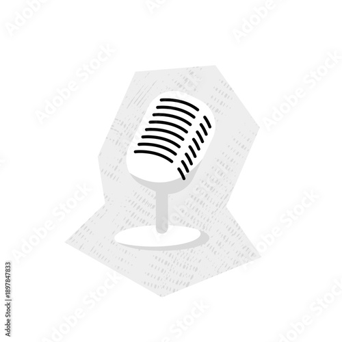 Microphone scrapbook cutout