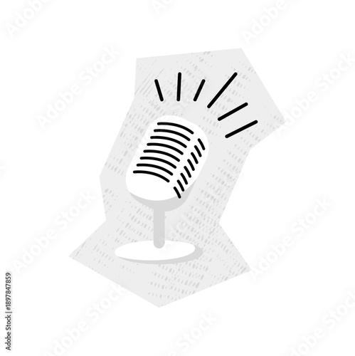 Microphone scrapbook cutout