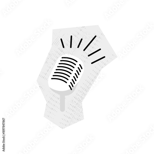 Microphone scrapbook cutout