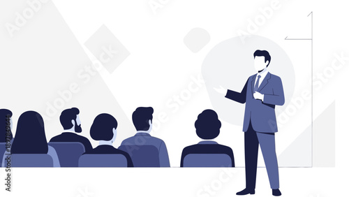 Businessman Presenting to Audience in Conference Room
