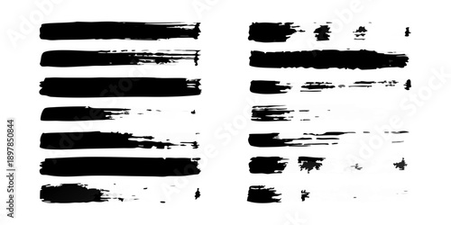 Abstract black and white image with horizontal textured brushstrokes