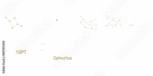 Constellation diagram depicting ophiuchus and related star patterns