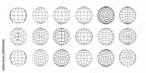 Geometric progression of ellipsoidal shapes with grid lines