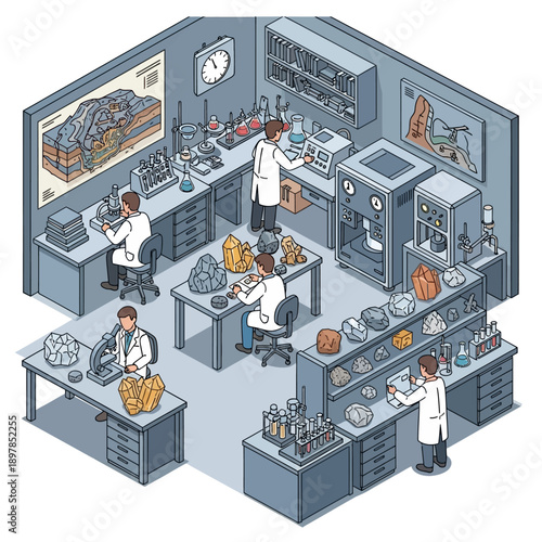 Scientists Conducting Experiments in a Modern Laboratory Setting.