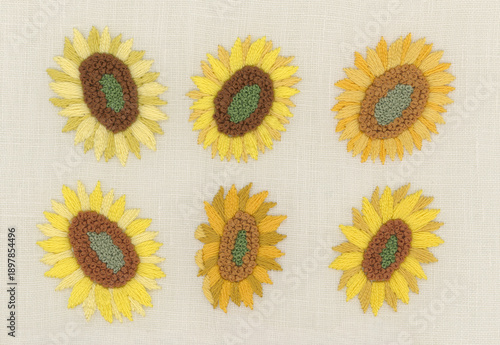 ひまわりの花の刺繍セット