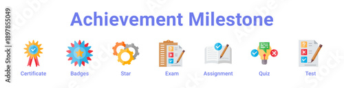 Achievement Milestone Icon Banner